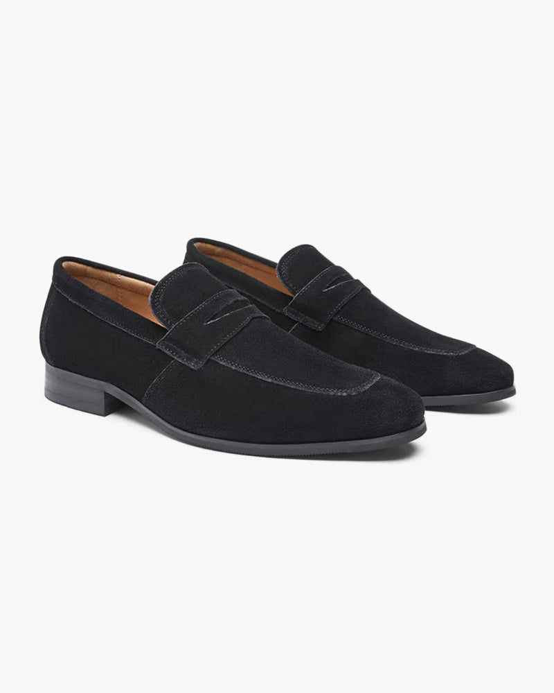 Montivre | Suede Penny Loafers