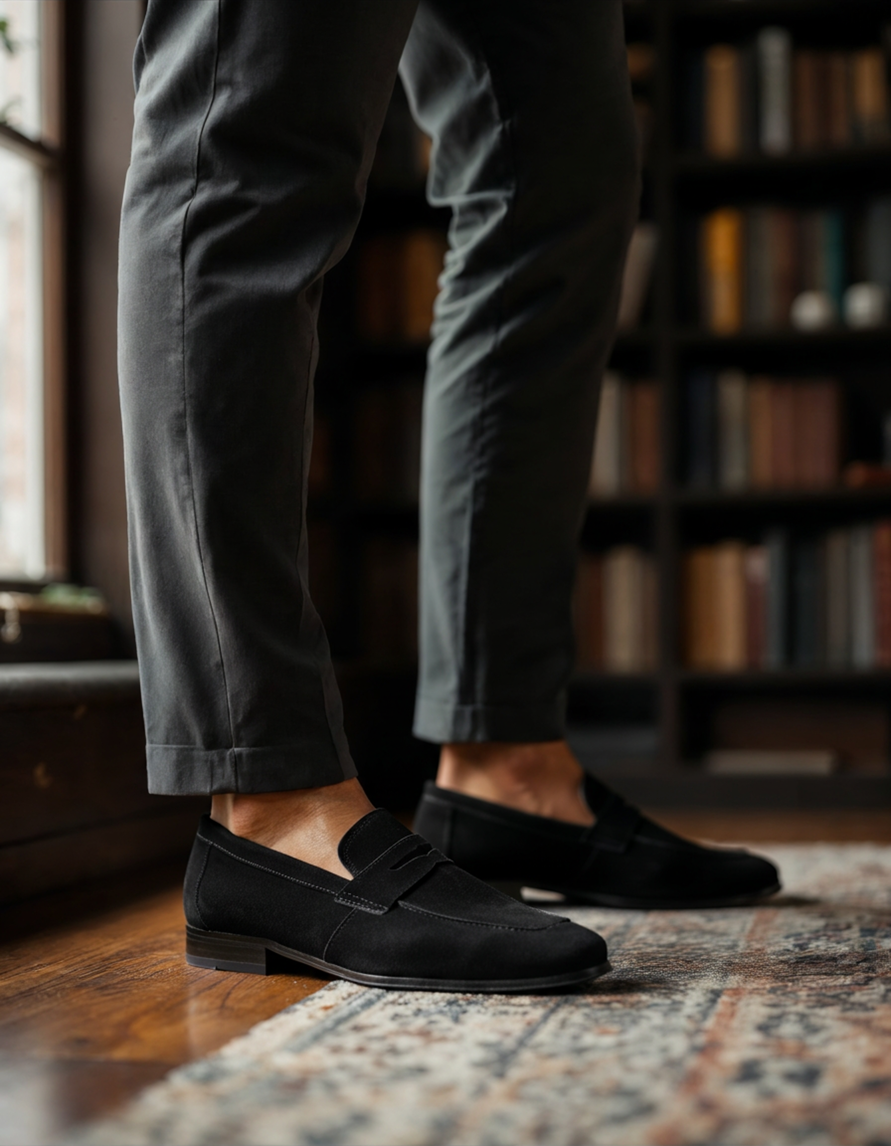 Montivre | Suede Penny Loafers