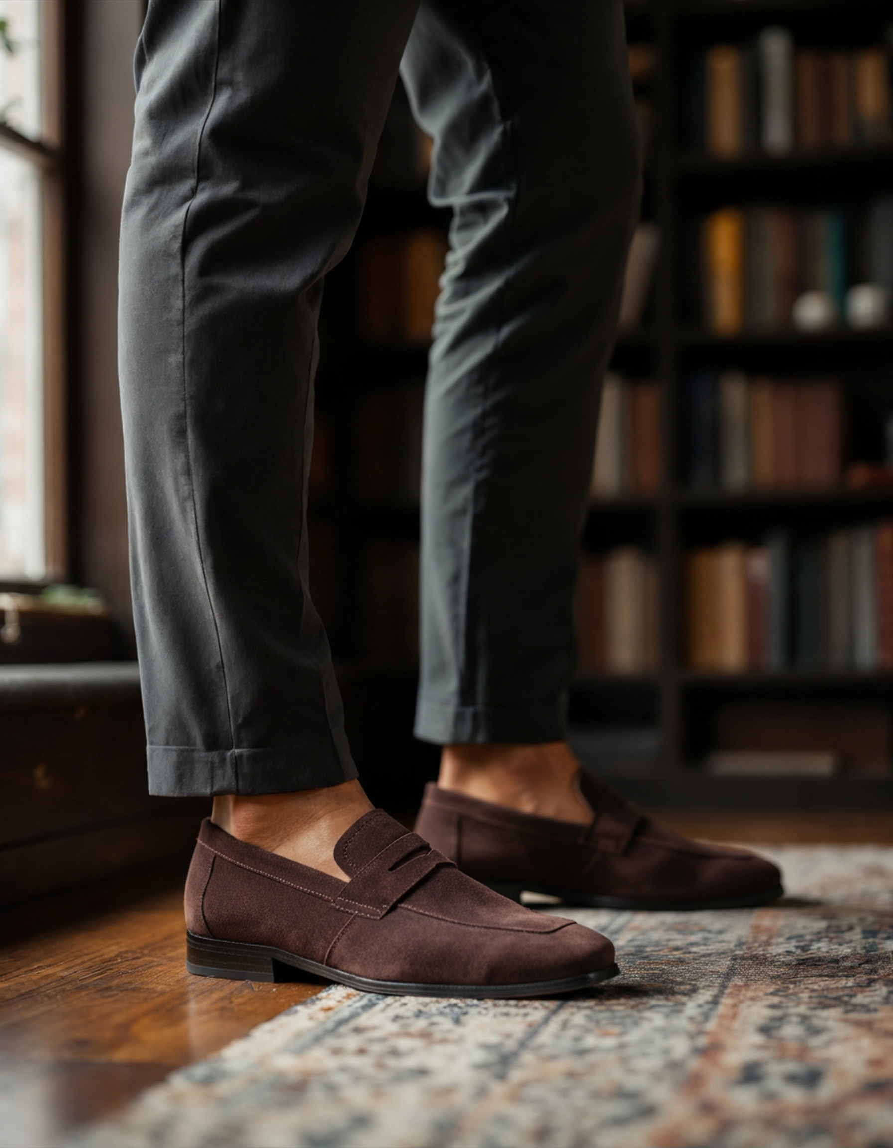 Montivre | Suede Penny Loafers