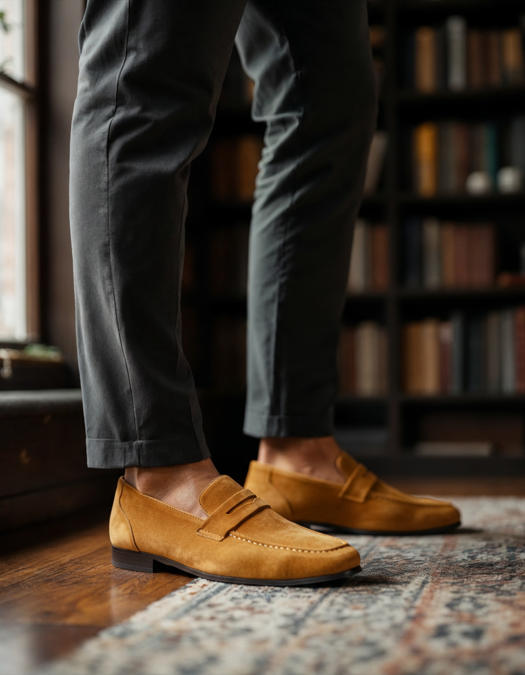 Montivre | Suede Penny Loafers