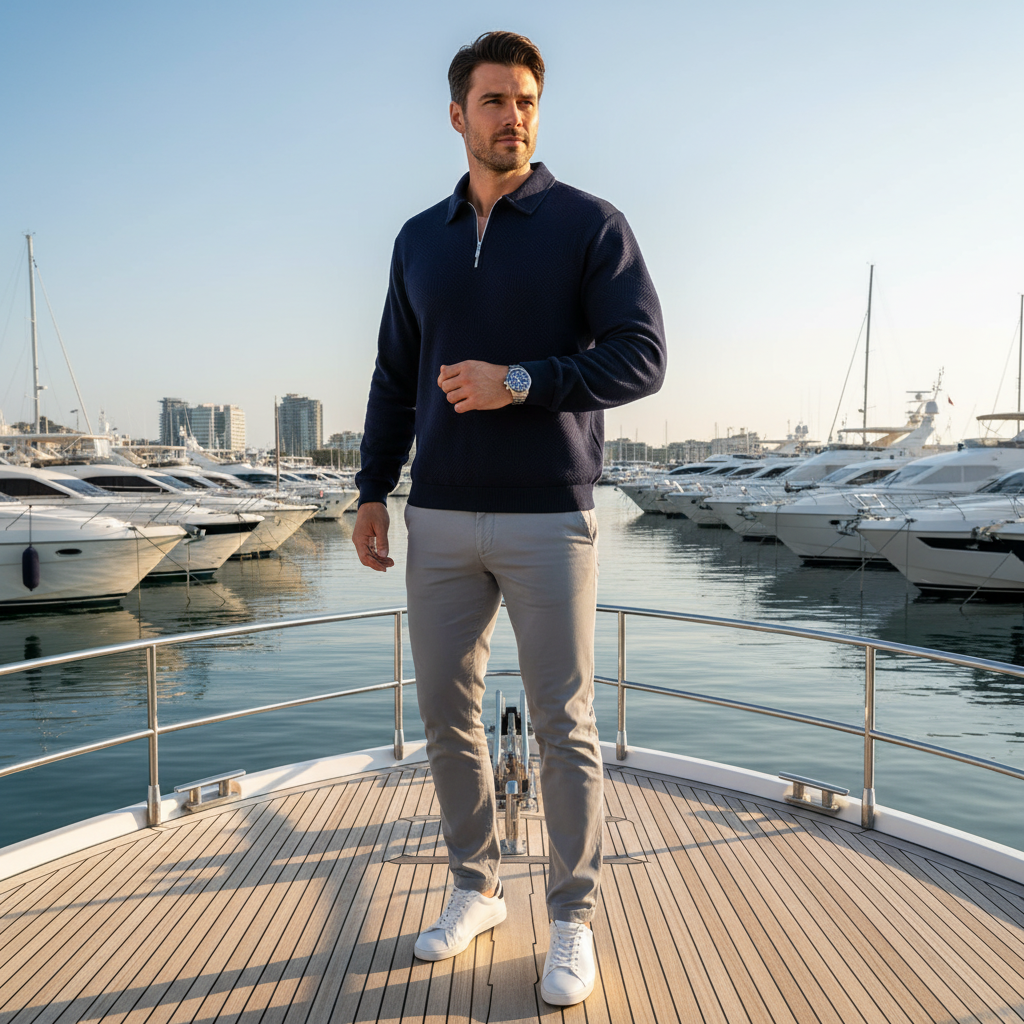 Montivre | Textured Zip-sweater