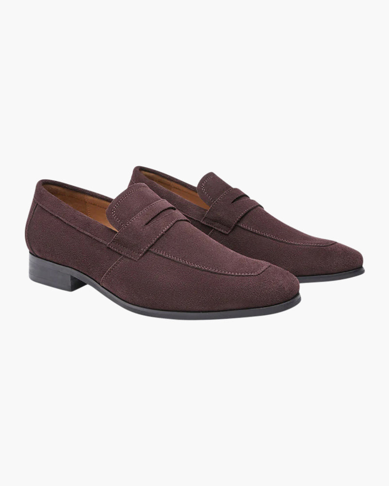Montivre | Suede Penny Loafers