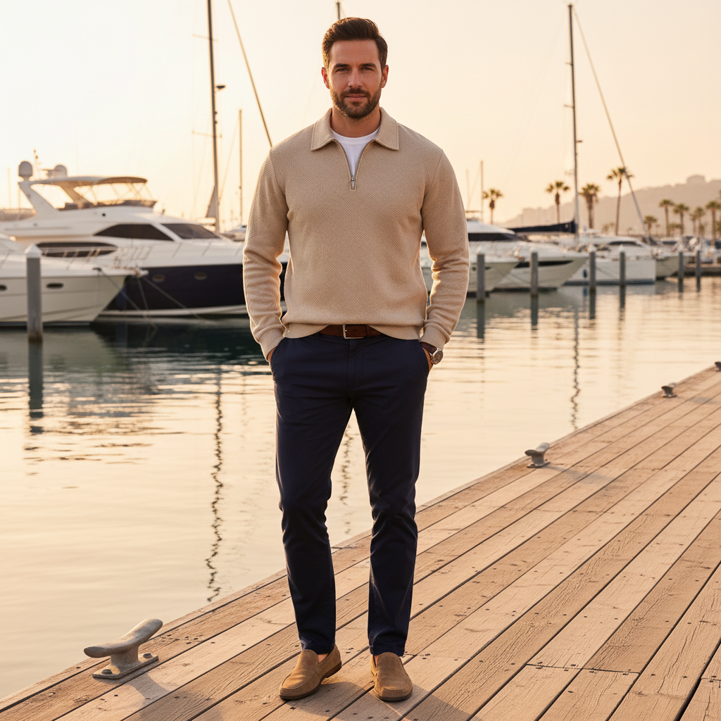 Montivre | Textured Zip-sweater