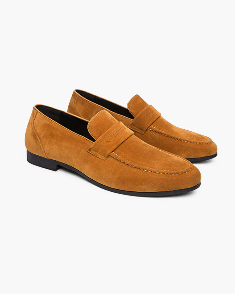 Montivre | Suede Penny Loafers
