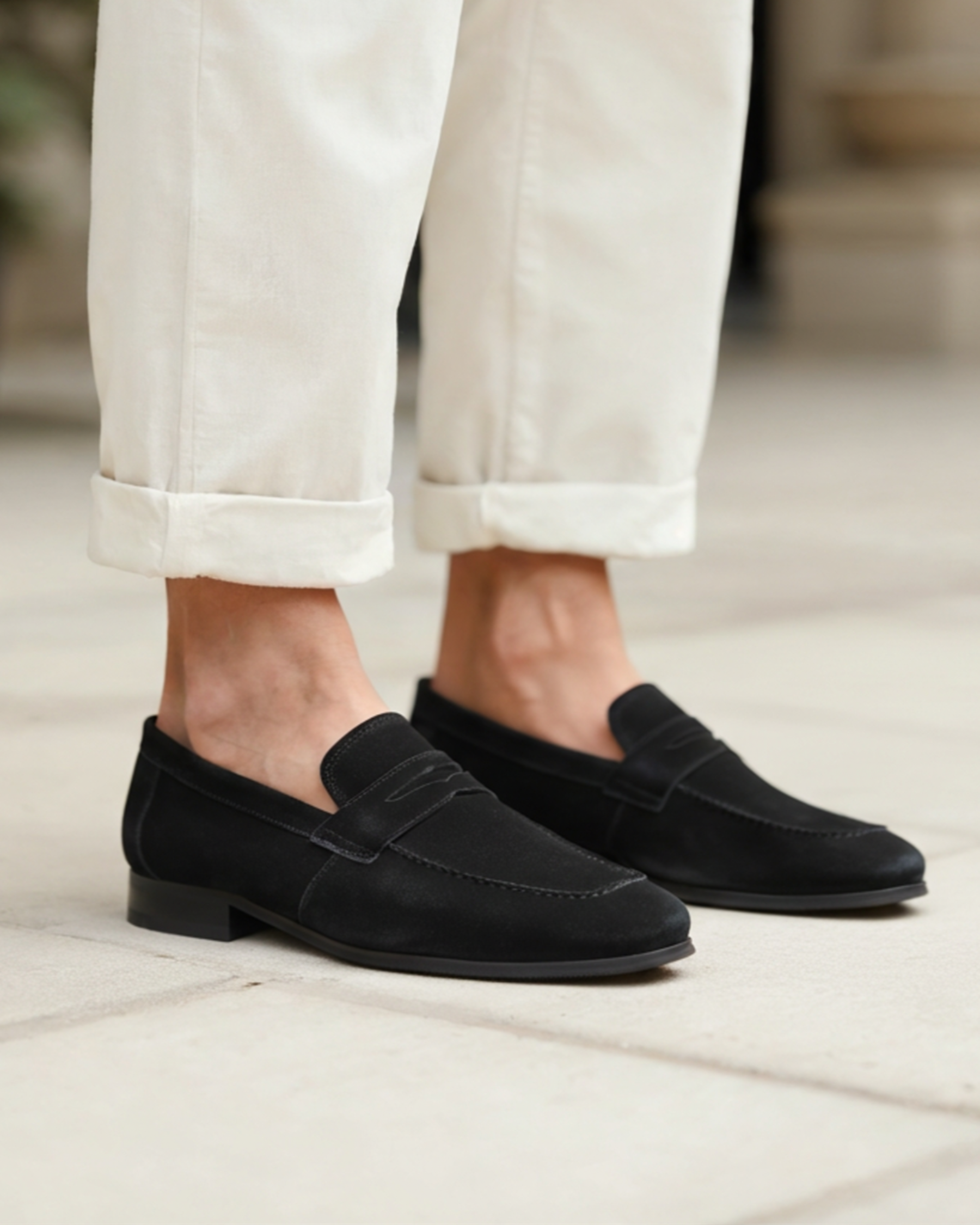Montivre | Suede Penny Loafers