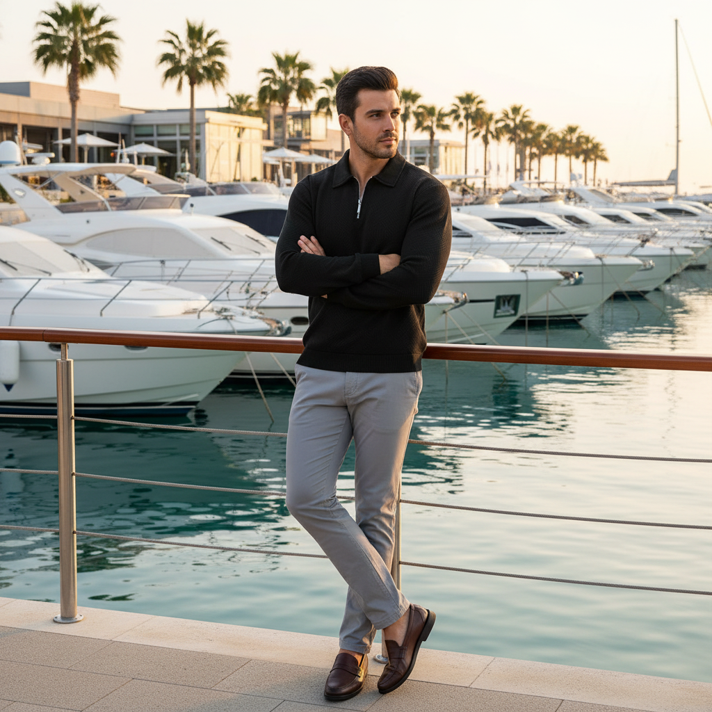 Montivre | Textured Zip-sweater